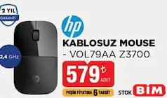 HP KABLOSUZ MOUSE VOL79AA Z3700